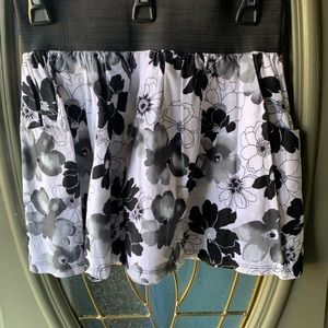 Black and White Floral Skirt